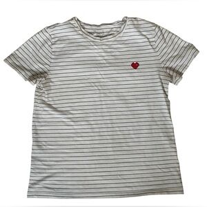 STRIPED PIXELATED HEART T-SHIRT